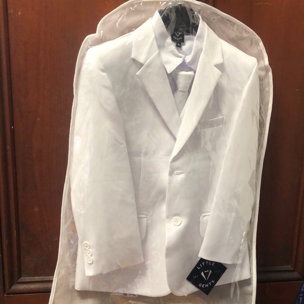 Communion boys white shirt tie pants vest jacket